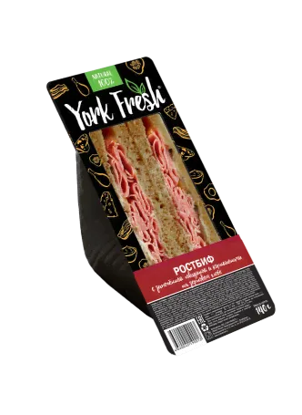 Сэндвич York Fresh с ростбифом и зерновым хлебом, 140г оптом-0