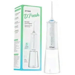 Ирригатор для полости рта D.Fresh DF1000 белый,Портативный,2 насадки,5 режимов работы, Емкость 220 мл